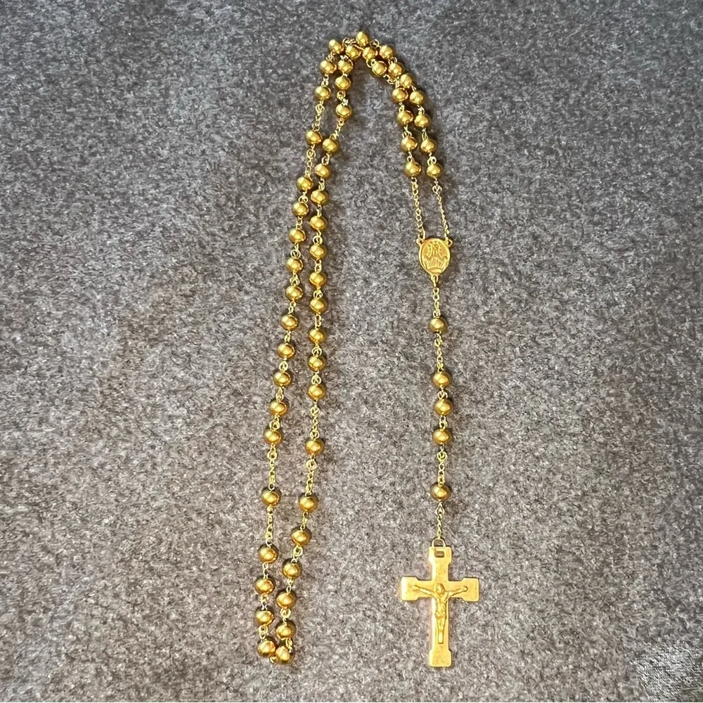 Golden Rosary Necklace NWOT